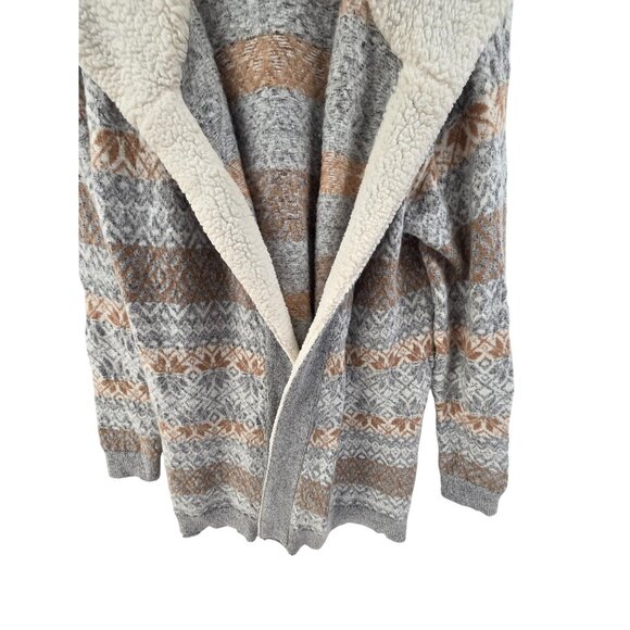 Natural Reflections Women's Cardigan Sweater Hooded Striped Multi Color Size L - Picture 2 of 5